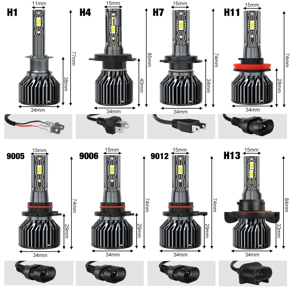 Xstorm Светодиодные Автомобильные Фары Canbus H7 H1 H4 H13 H8 H11 Универсальные Турбо-лампы