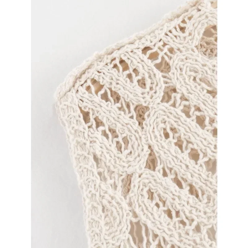 Вечерний женский модный вязаный крючком комплект из 2 предметов TRAF ZR женская