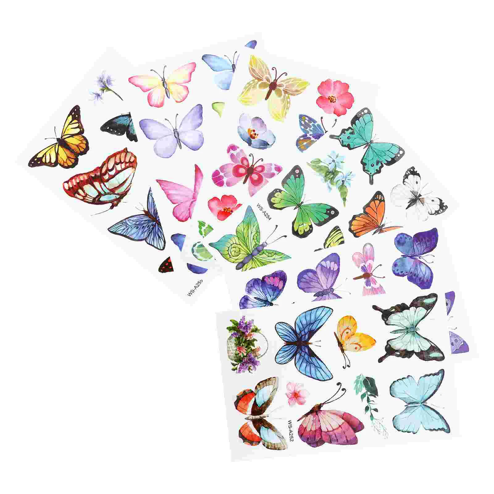 

12 Sheets Kid Stickers Butterfly Tattoo Stylish Decorate 12.3x7.8cm Ankle Tattoos Decoration Paper Neck Feet Child