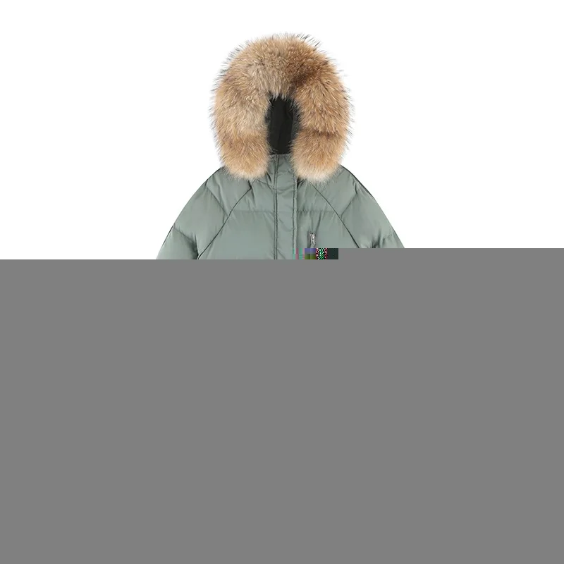 Female Winter Long Thicken Duck Down Jackets Women Big Pocket Oversize Parkas Coat Fur Collar Hooded Warm Outerwear Streetwear