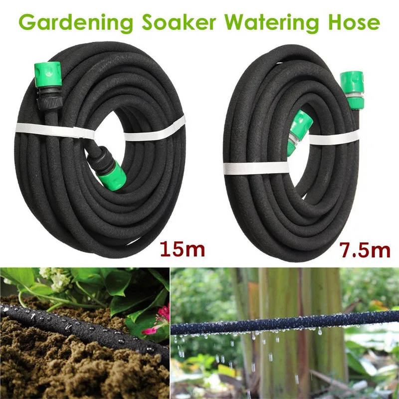 

7.5/15m Porous Micro Drip Irrigation 4/9mm Leaking Tube Anti-aging Permeable Pipe Soaker Hose Garden Irrigation Watering Hose