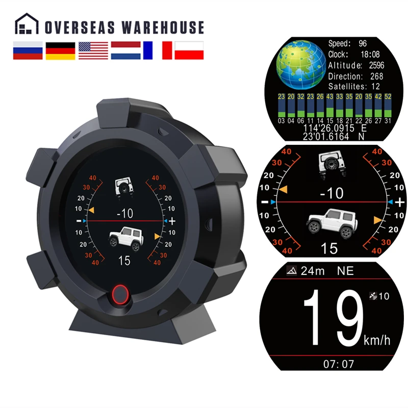 

X95 GPS Horizontal Slope Meter Inclinometer Speedometer PMH KMH Car Compass Pitch Tilt Angle Altitude Latitude Longitude