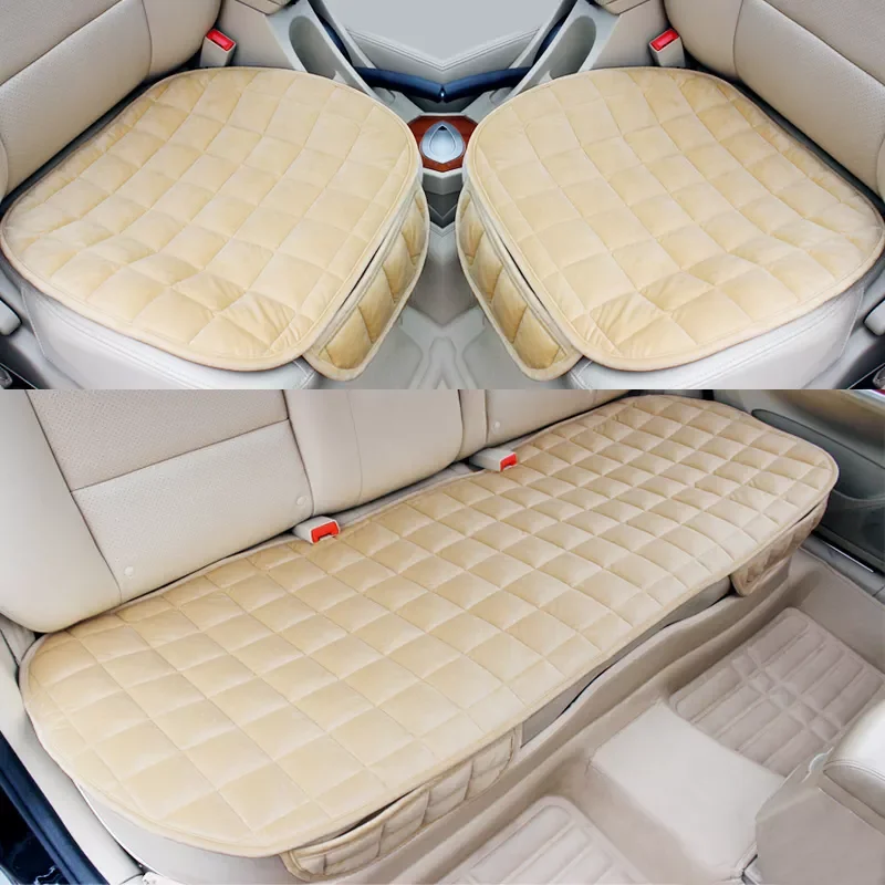 

Car Seat Cover Car Front/Rear/Full Set Seat Cushion Non-slip Short Plush Chair Auto Seat Cushion Protector Mat Pad