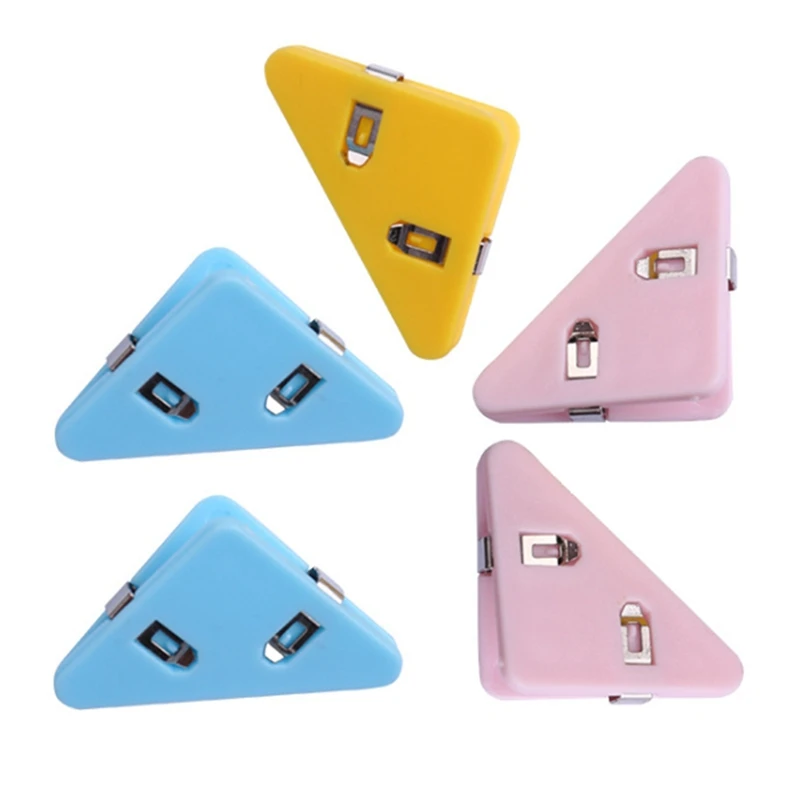 

KW-TRIO 5 PCS PET Book Paper Corner Clip Binder Clips for Desk Storage Shelf Office Desktop Organizer Organization