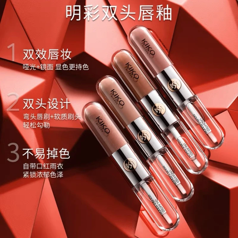 

6 colorsMake Up Kiko Jelly Moisturizing Lip Oil Double Heads Lip Gloss Sexy Plump Lip Glow Oil Tinted Lip Plumper Lips Makeup