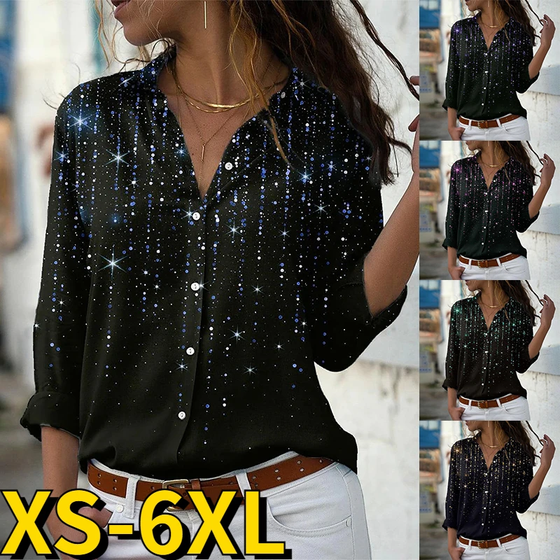 

Женская свободная рубашка на пуговицах, Повседневная модная пикантная рубашка с длинным рукавом и V-образным вырезом, Осень-зима 2022