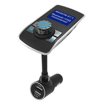 lcd display auto fm transmitter audio mp3 music player dual usb bluetooth car charger hands free kit with aux in tf card slot