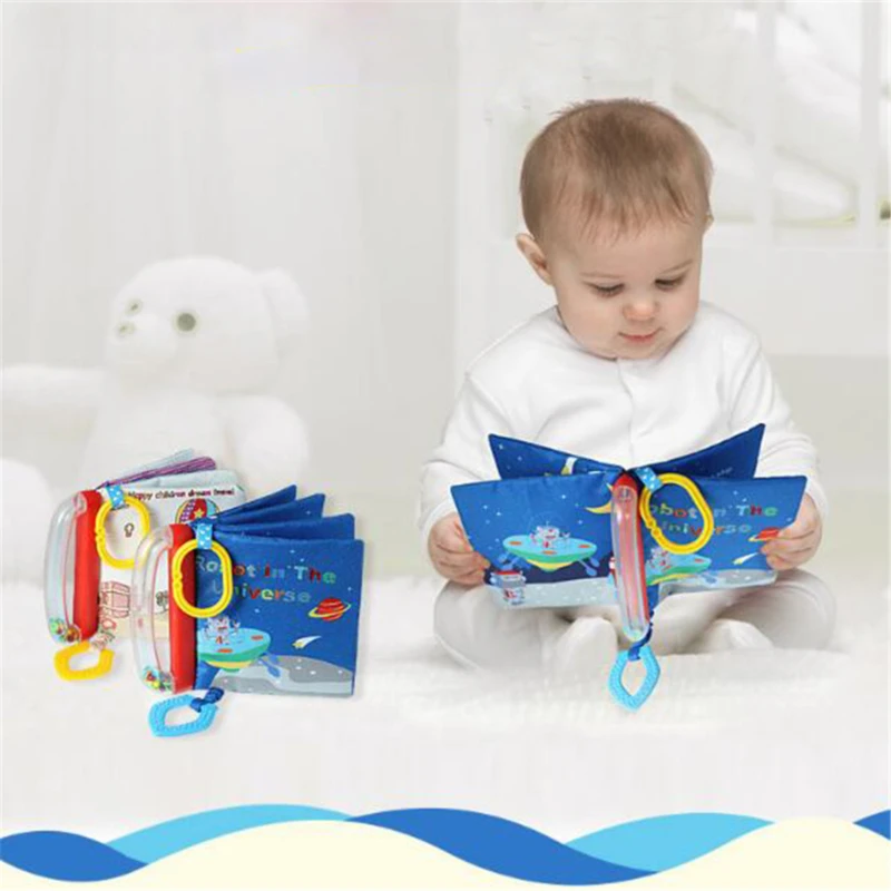 

Детская развивающая книга из мягкой ткани, тихая книга для раннего обучения, тканевые книги с вызовами, прорезыватель, погремушка, токарный ...