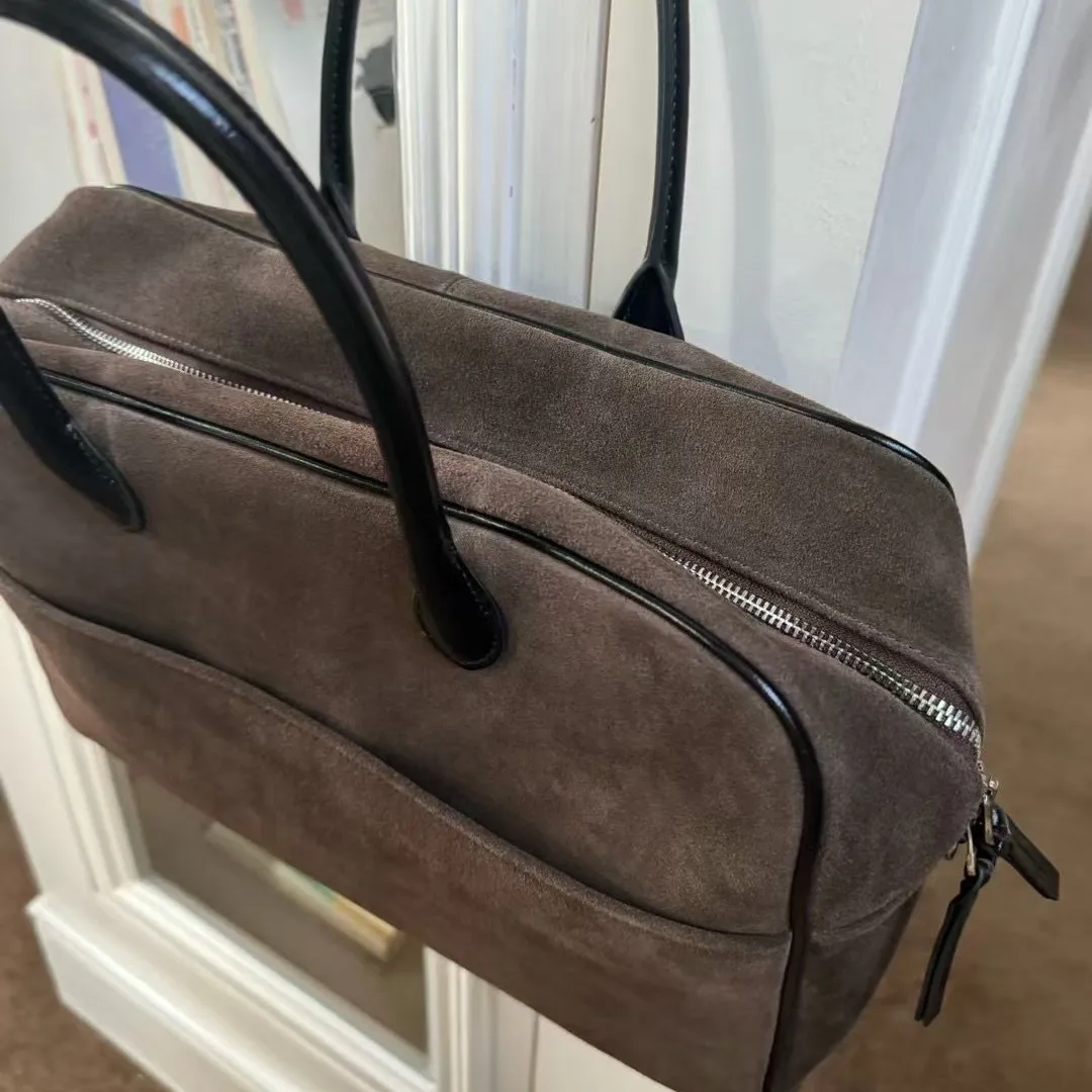 FIRMRANCH осень/зима модный универсальный портфель из замши большой вместимости