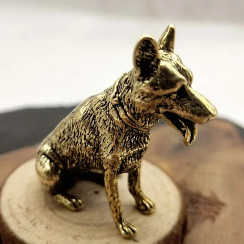 Антикварные медные фигурки собак миниатюрные настольные украшения зодиак