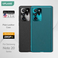uflaxe original plain leather case for samsung galaxy note 20 ultra 5g camera protection back cover shockproof hard casing
