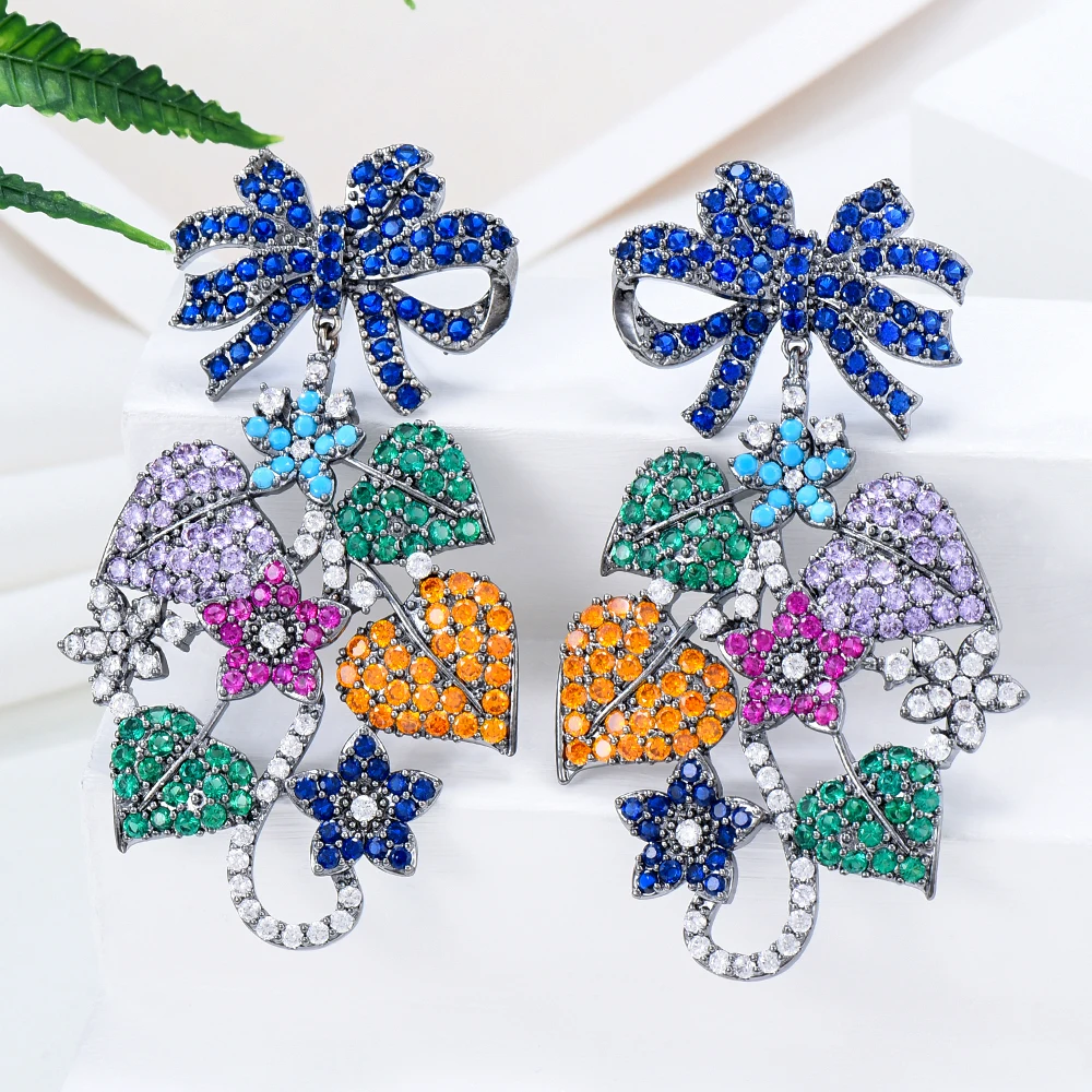 

Soramoore NEW Original Shiny CZ Big Pendant Earrings for Women Daily Fine Bridal Wedding Party Super Gift Jewelry High Quality