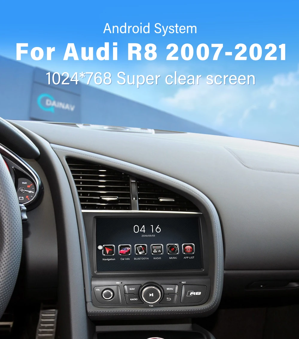 

PX6 Android Радио стерео для Audi R8 2007 2008 2009-2021 автомобильное аудио Авторадио головное устройство мультимедийный DVD плеер беспроводной carplay