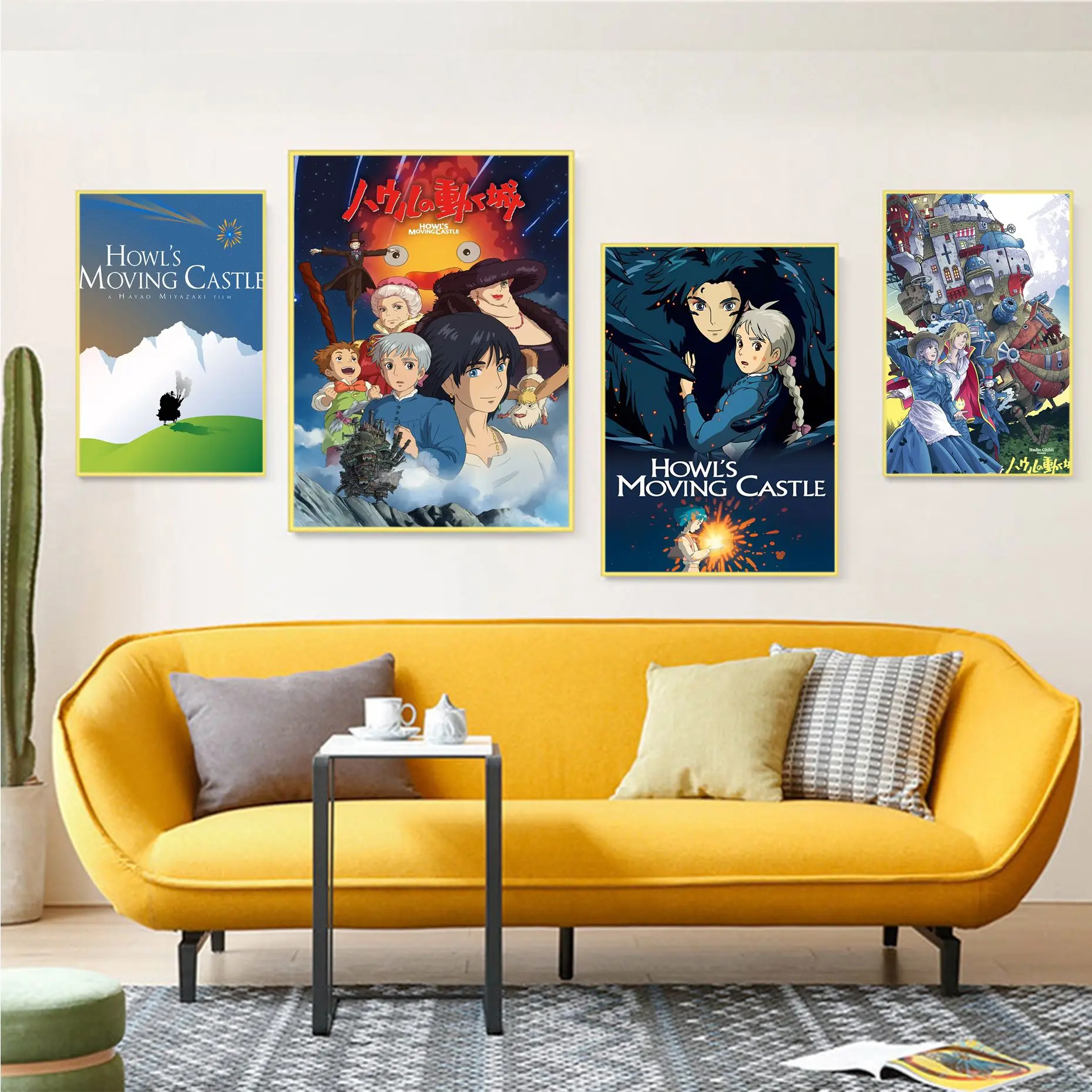 

Anime Howl's Moving Castle Vintage Posters Sticky Vintage Room Bar Cafe Decor Wall Decor