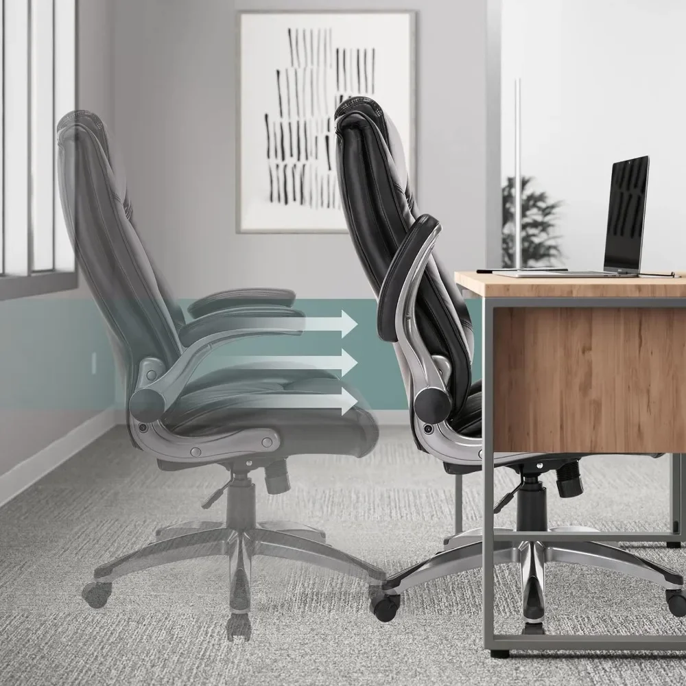 Кожаное офисное кресло для руководителя — домашнее компьютерное с высокой