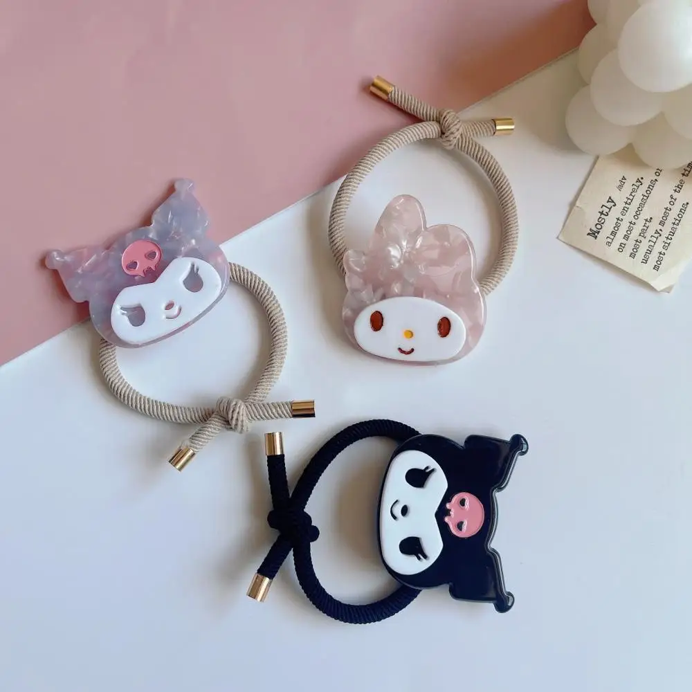 

Sanrio New Cartoon Acetic Acid Cartoon Head Rope Cute Hello Kitty Cinnamoroll Hair Rope Girl Ball Dandruff Hair Ring