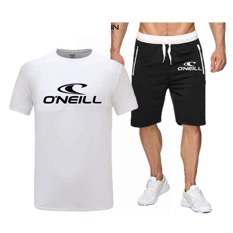 

Костюм спортивный мужской из футболки и шортов, повседневный комплект из двух предметов, футболка с коротким рукавом и шорты, Oneill