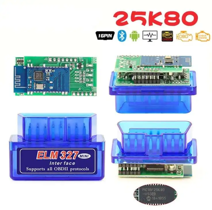 

Super Obd Elm327 bluetooth 25K80 OBD2 диагностический инструмент V1.5