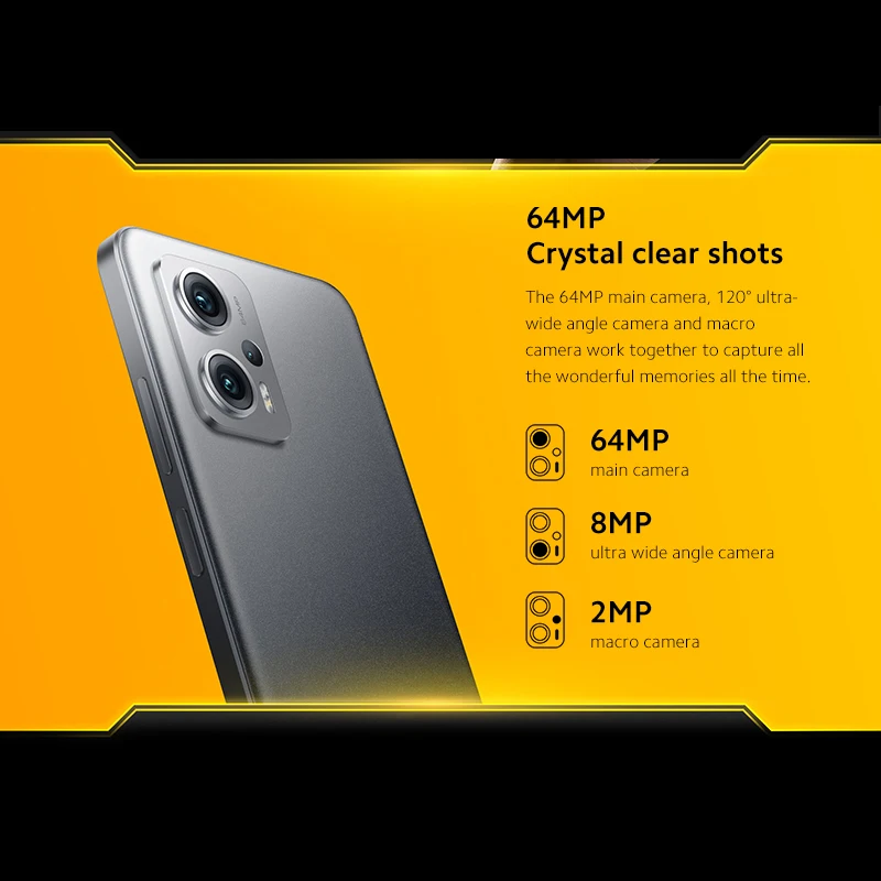 Global Version POCO X4 GT Smartphone Dimensity 8100 Octa Core 144Hz DotDisplay 67W Turbo Charging 64MP Camera 5080mAh Battery
