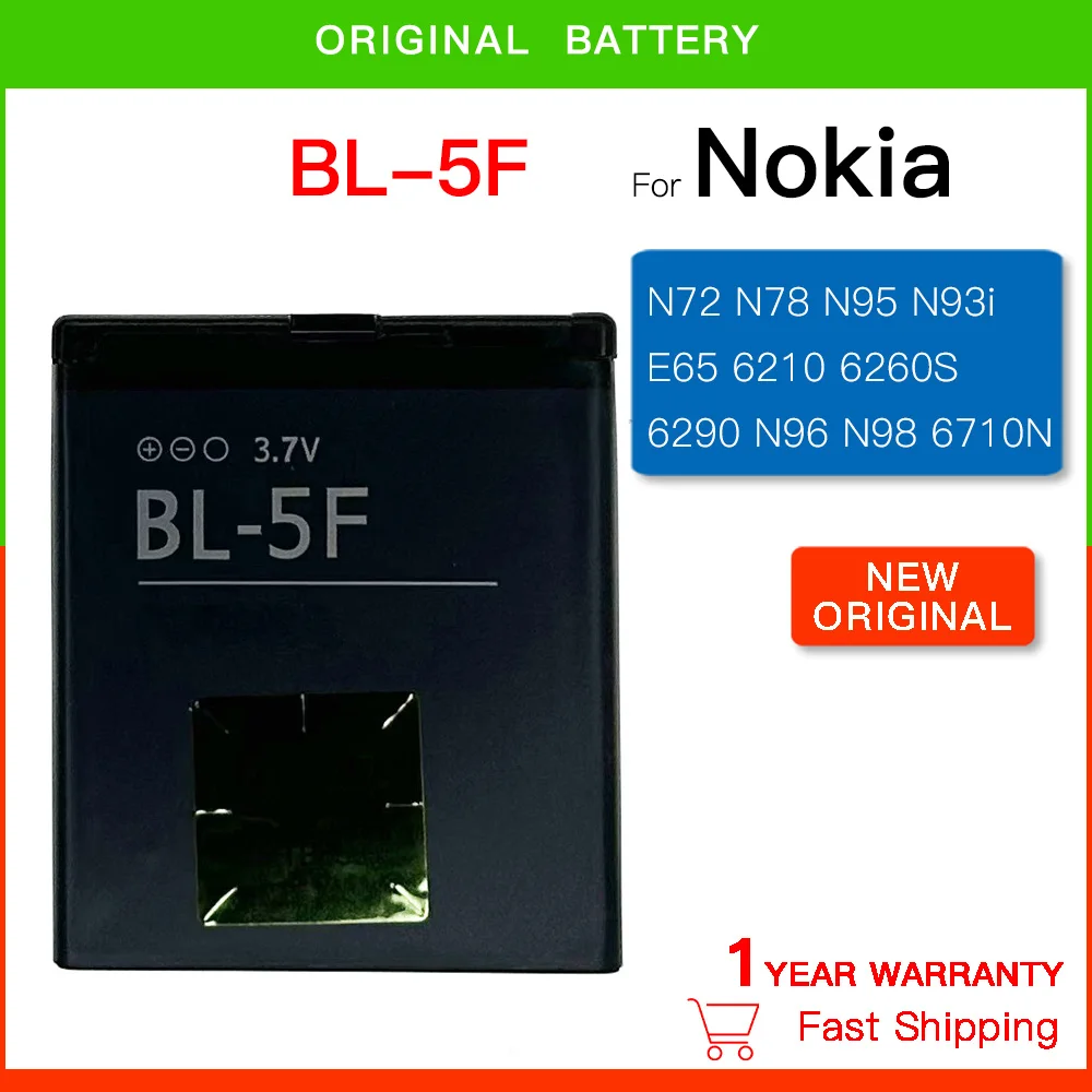 BL-5F BL5F BL 5F Сменный литиевый аккумулятор для Nokia N95 N96 N98 N99 N72 N78 N93i 6290 E65 6210 6710N