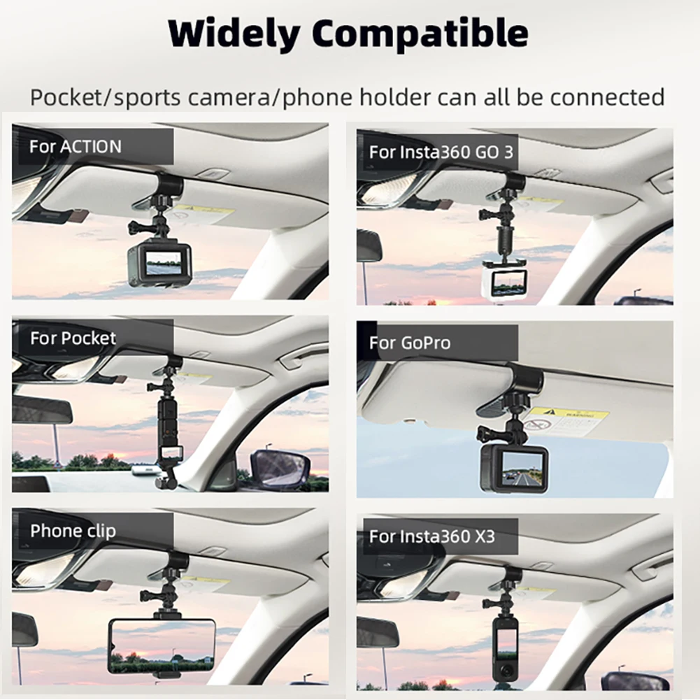 Универсальный автомобильный солнцезащитный козырек с креплением для камеры - 360°