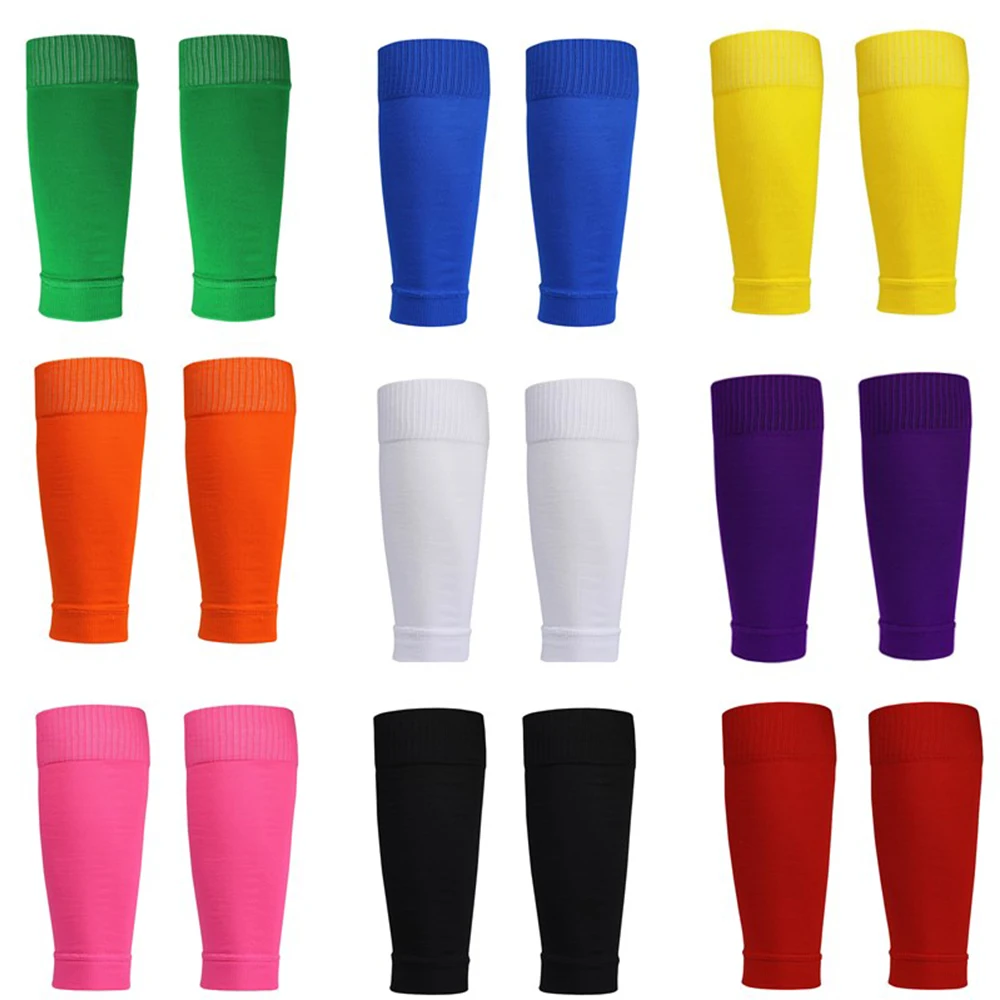 

1 Pair Fottball Shin Guards Adults Kids Sports Leg Cover Calf Sleeves Soccer Pads Protection Gear Kicking Ball High Elasticity
