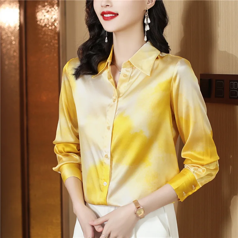 

Fashion printing ladies shirts New elegant Women's Blouses 2023 Spring Autumn Long Sleeve Shirts Tops Blusas Mujer