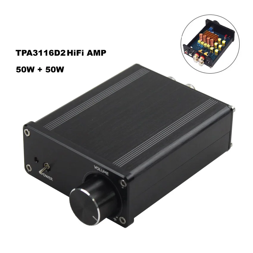 

LUSYA New Quality Mini TPA3116 2.0 50Wx2 high power HIFI digital Amplifier For Home Car Audio