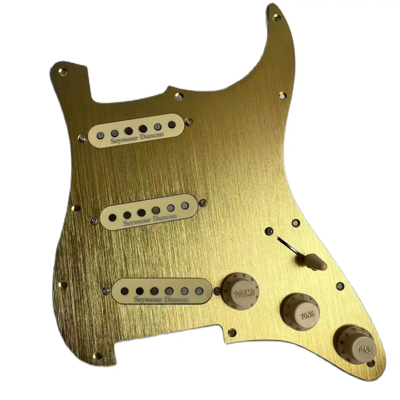 

Upgrade Loaded SSS Aluminum Panel ST Guitar Pickguard Yellow Seymour Duncan SSL1 Pickups CTS Pots