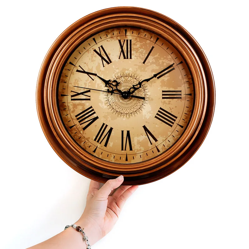 

Креативные тихие круглые классические часы, настенные часы с аккумулятором для гостиной, кухни, офиса