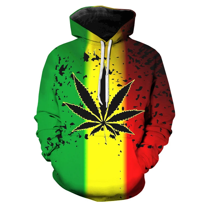 

Weed Pullover Leaf 3D Printed Men Women Hooded Sweatshirts Casual Plus Size Long sleeved Hoodie Unisex Streetwear Hoodies Coat