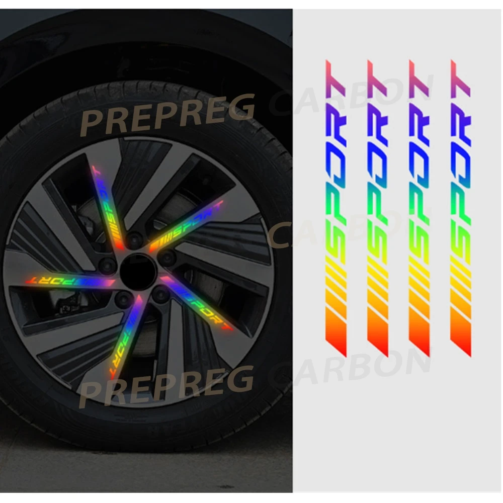 4 шт., спортивные наклейки на колесо автомобиля, светящиеся наклейки, флуоресцентные цветные украшения для колес, ночная наклейка на мотоцикл, высокое качество
