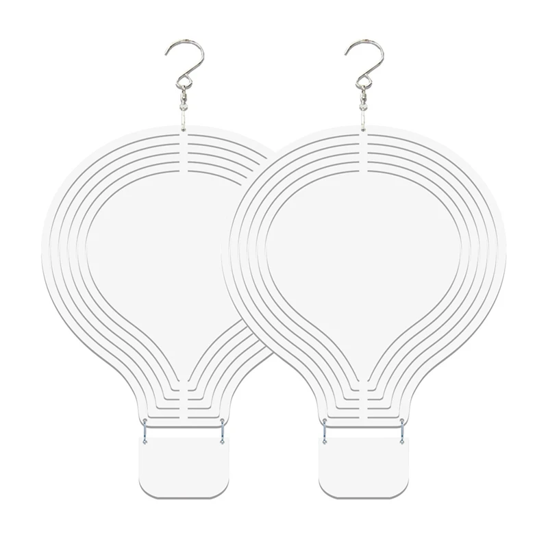 

HOT-2Pcs 10Inch Sublimation Wind Spinner Blank Sublimation Blanks Wind Hanging Ornament For Yard Garden Decoration,A
