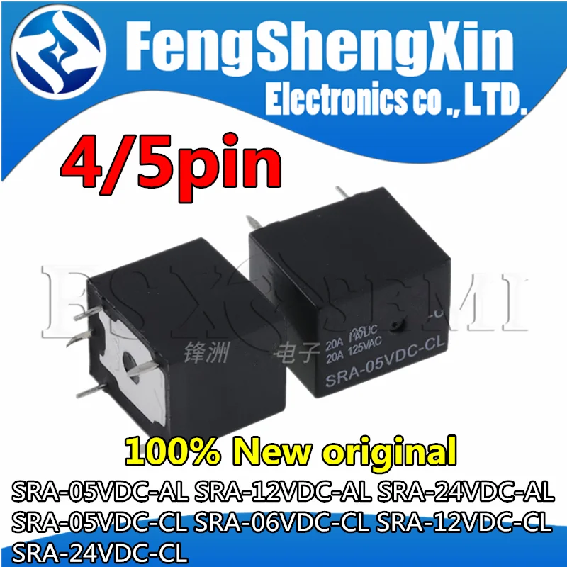 

5pcs SRA-05VDC-AL SRA-12VDC-AL SRA-24VDC-AL SRA-05VDC-CL SRA-06VDC-CL SRA-12VDC-CL SRA-24VDC-CL Relay 4pin 5pin