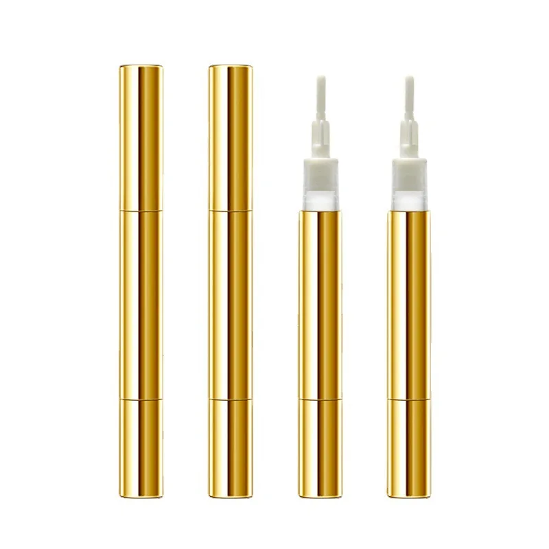 

50 x 3ML Gold Empty Cosmetics Pen Aluminum Tube Portable Nail Oil Applicator Twist Pen DIY Lip Gloss Liquid Eyeliner Container