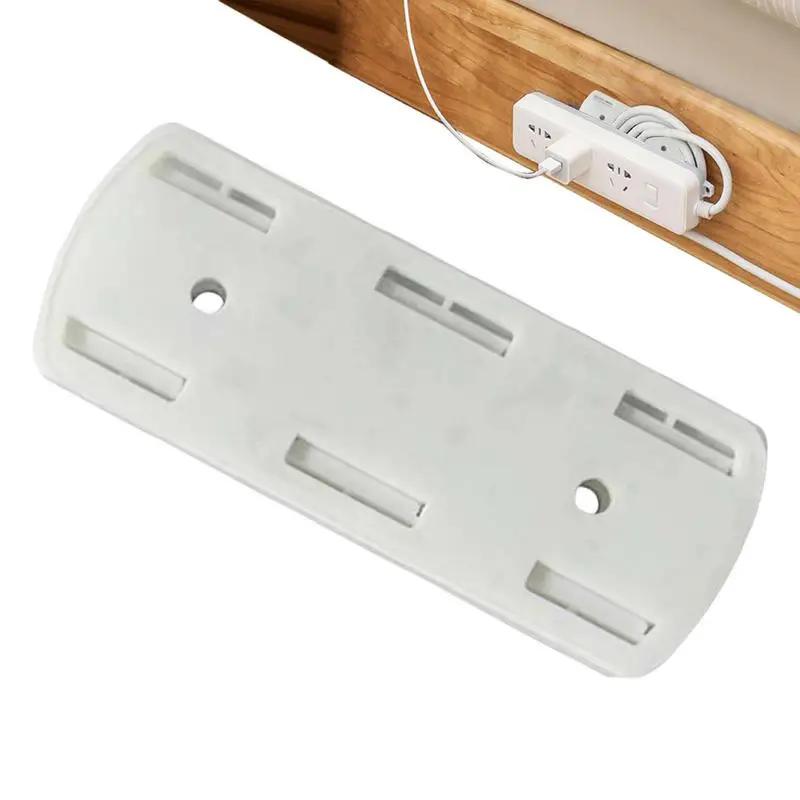 Power Strip Holder Self-Adhesive Punch Free Bracket Stand Wall-Mounted Plug Fixer Sticker Multifunctional Desktop Mountable