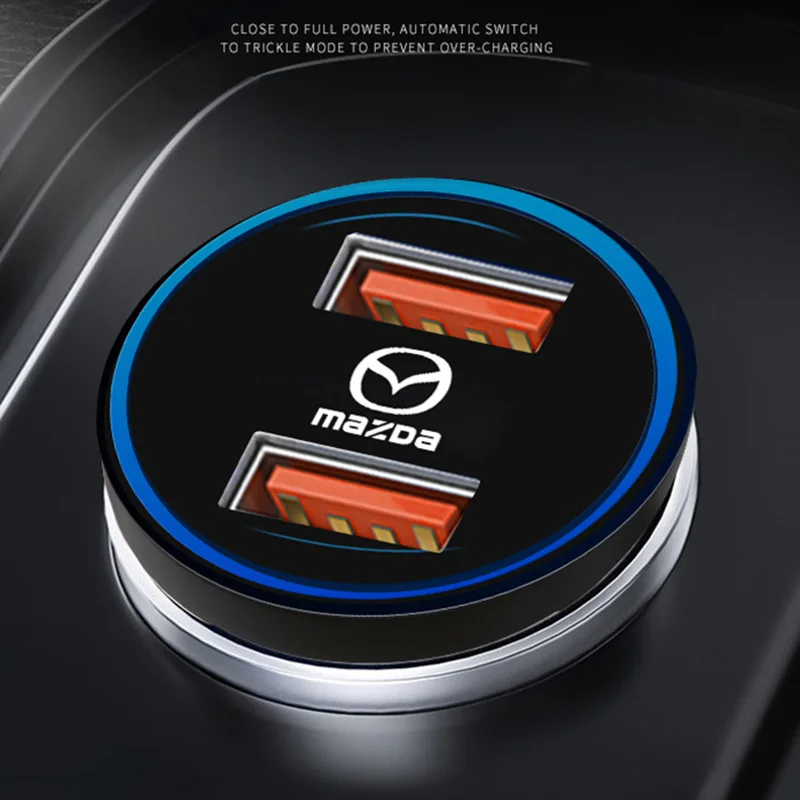 

4,8a Мини Автомобильное зарядное устройство с двумя USB-портами, автомобильная зарядка для телефона Mazda 2, 3, 6, Atenza, Axela, Demio, CX-5 CX5, CX-3 CX7, CX-8 CX30 BL, BM GJ