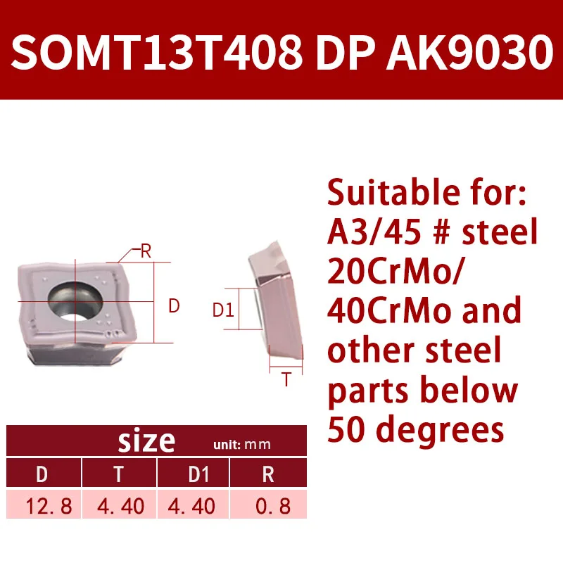 

SOMT03/SOMG04 Быстрое сверление маленьких отверстий So Сверло с маленьким отверстием с ЧПУ Внутреннее охлаждение Выпуск воды Маленькое отверстие U Лезвие сверла