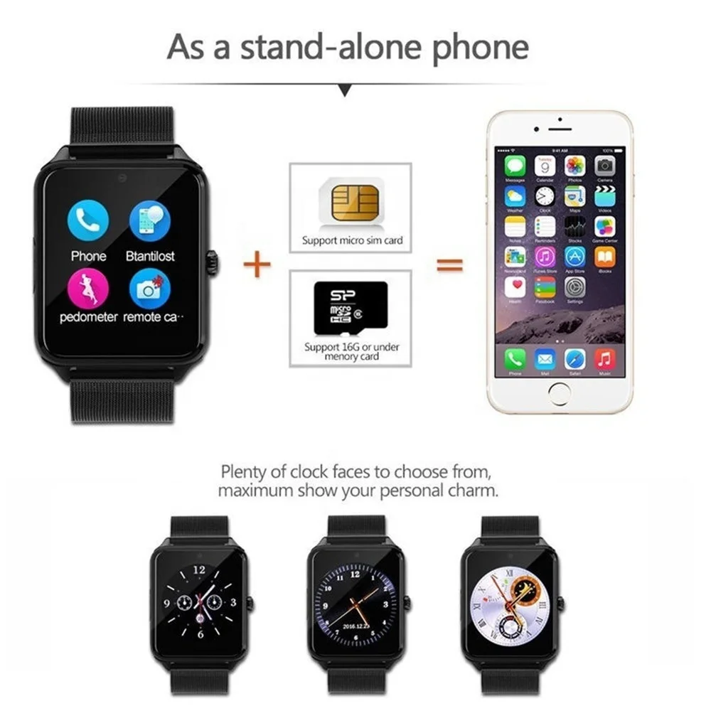 Смарт-часы Z60 с сенсорным управлением SIM-картой TF-картой и Bluetooth | Умные часы AliExpress