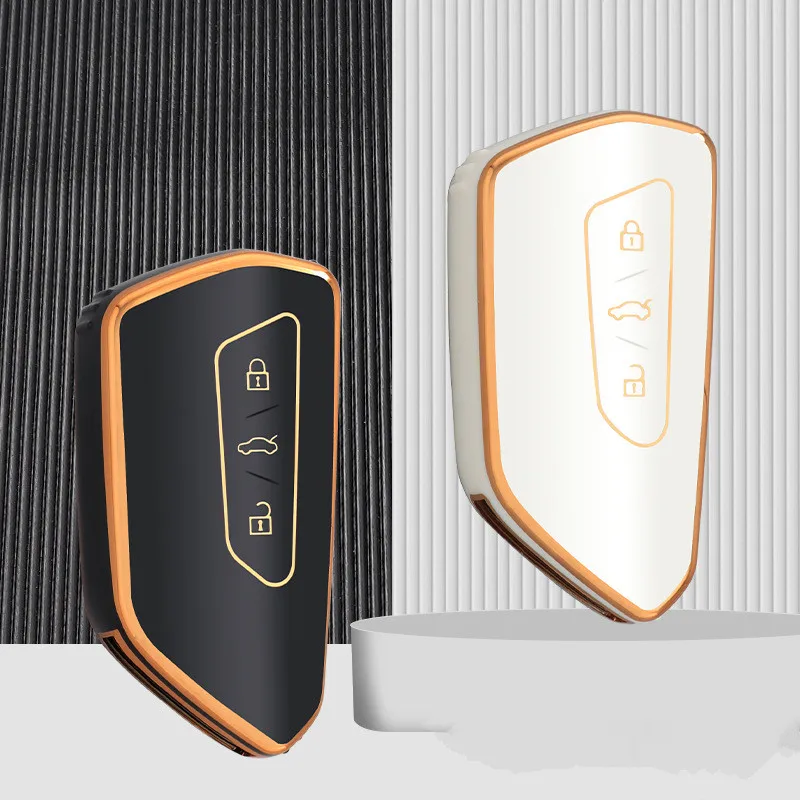 

NEW Soft TPU Car Remote Key Case Cover Shell Fob For VW Volkswagen Golf 8 2020 Skoda Octavia A8 2021 SEAT Leon MK4 Accessories