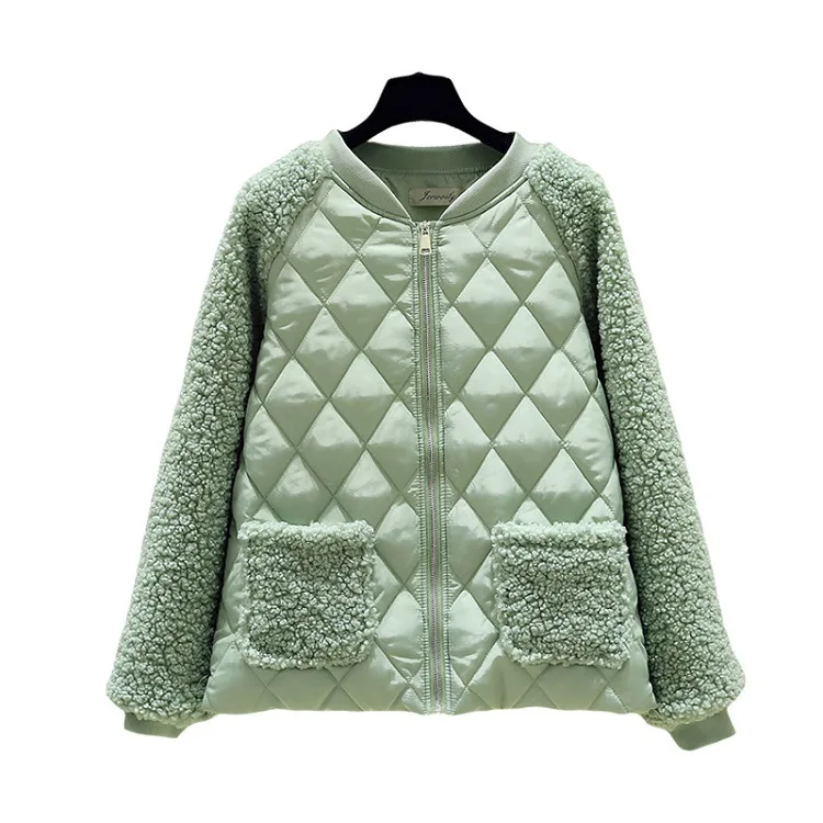 Short jacket women 2022 winter new Korean ladies loose lamb wool stand collar coat fashion Female Parkas