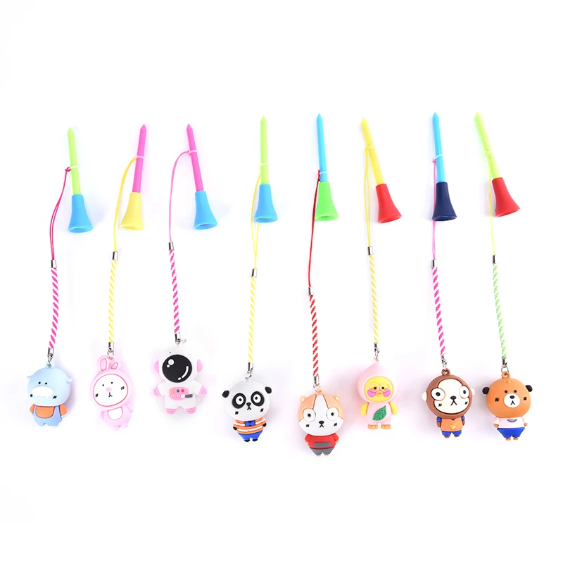 

1Pcs Golf Rubber Tees With Handmade Different Cartoon Pattern Rope Prevent loss Golf Ball Holder Braided Rope Golf Accessories