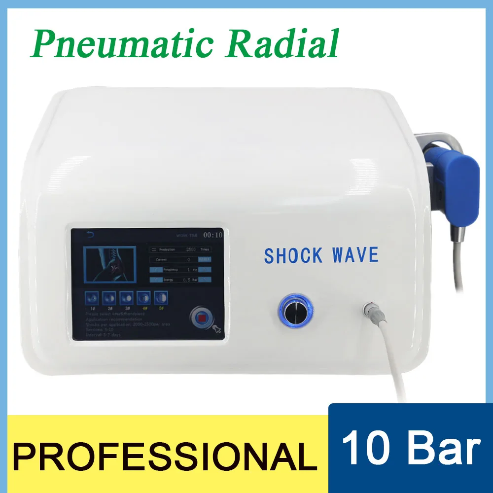 

Professional Shockwave Therapy Machine Pneumatics 10 Bar For Man ED Treatment And Tennis Elbow Pain Relief Shock Wave Device