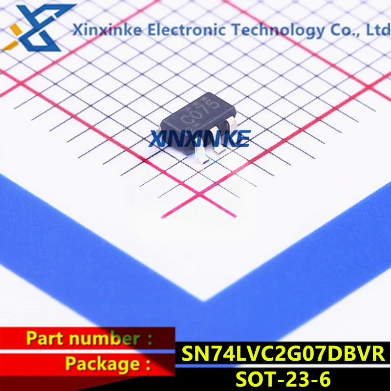 SN74LVC2G07DBVR Mark:C075 SOT-23-6 буферы и линейные драйверы, двойные w/ Open-Drain Logic ICs, новый оригинальный бренд