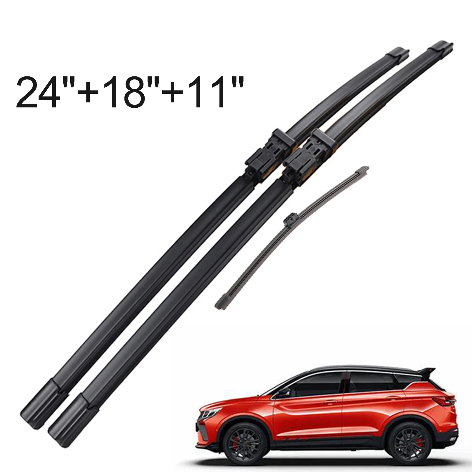 

24 "18" 11 "передняя и задняя щетка стеклоочистителя, натуральная заправка, щетки от дождя для Geely Coolray X50 2018 2019 2020 2021 2022 2023 2024