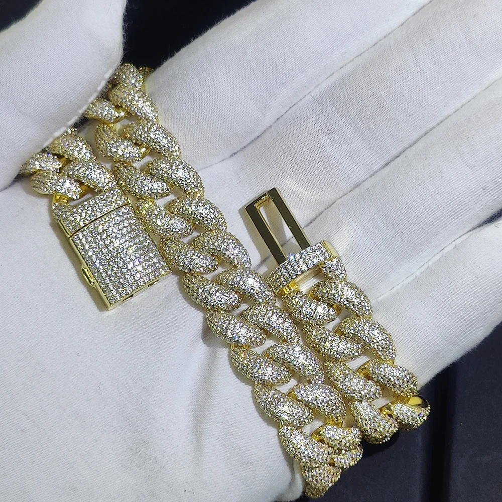 15/18 мм ширина ледяной пузырь кубинская цепочка в стиле хип-хоп блестящий полный