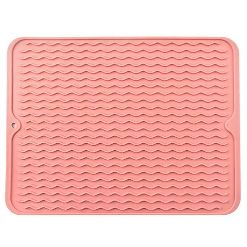

Dish Drying Mat Easy Clean Eco-friendly Heat-resistant Silicone Mat For Kitchen Counter Or Sink Anti Slip Mat Kitchen Drying