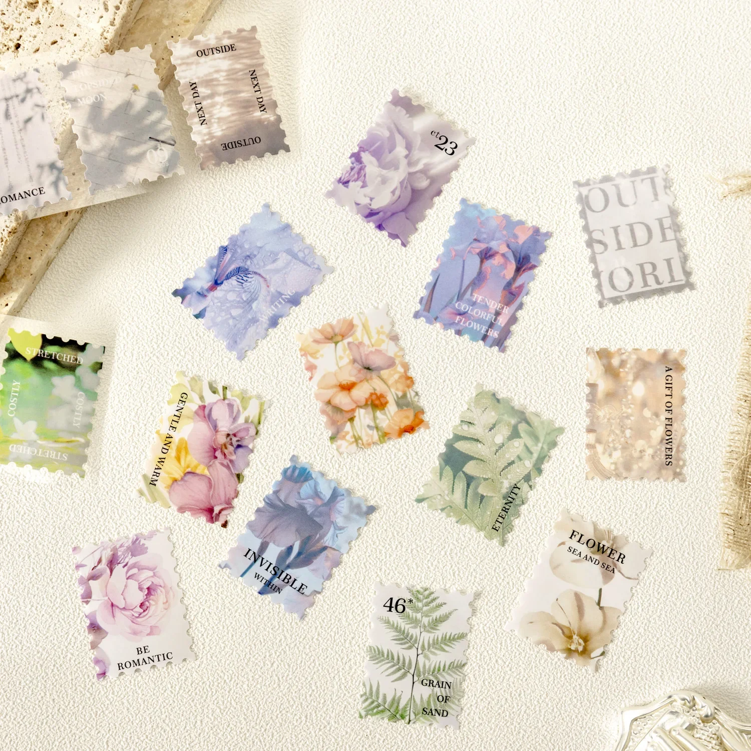 40 мм * 200 см анонимная почтовая серия литературный цветочный штамп Ландшафтная