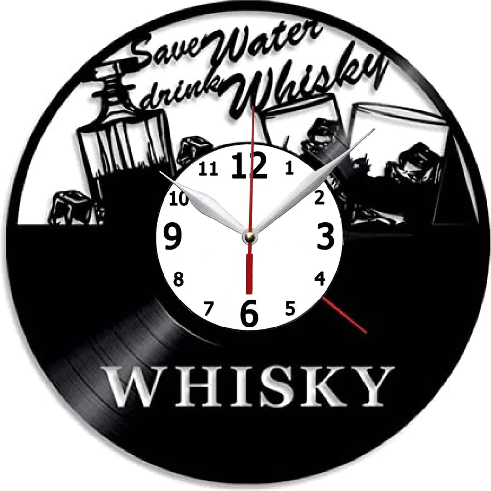 

Виски 12 ''виниловые настенные часы ручной работы-уникальный Декор для дома или офиса-Лучшие идеи для подарков детям, друзьям, родителям и вам