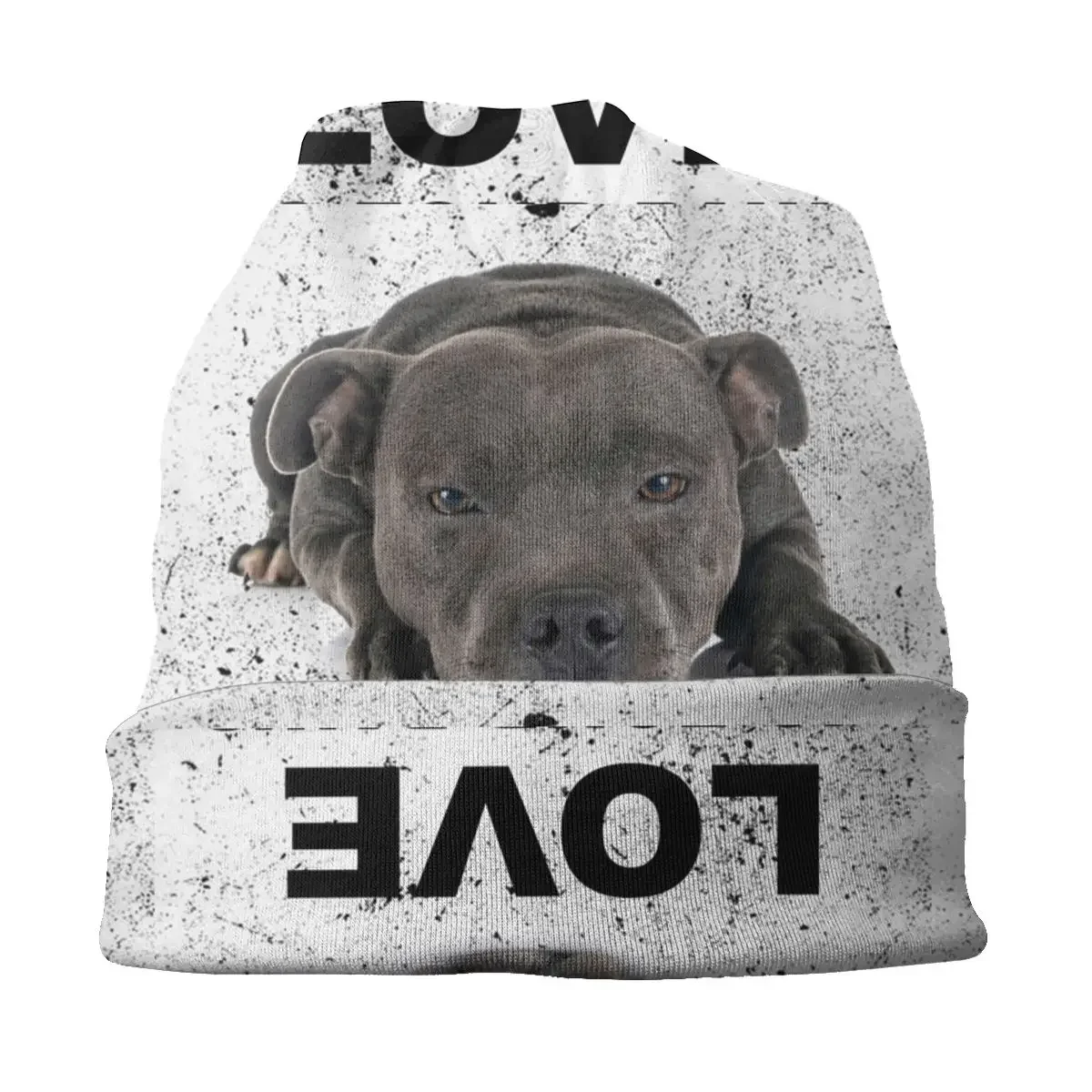 Вязаная шапка на заказ Стаффордширский бультерьер для собак Хип-хоп Skullies Шапки